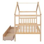Twin Size Wooden House Bed with Trundle - Montessori Kids Floor Bed Wholesale - Image 2