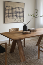 Premium Solid Ash Wood Dining Table - Modern Minimalist Meeting Table Wholesale - Image 2