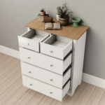 Modern White 5-Drawer Tall Dresser Chest of Drawers - Bedroom Storage Cabinet Wholesale - Image 3
