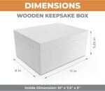 Natural Unfinished Pine Wood Storage Box with Hinged Lid - DIY Craft Gift Box Wholesale - Image 3