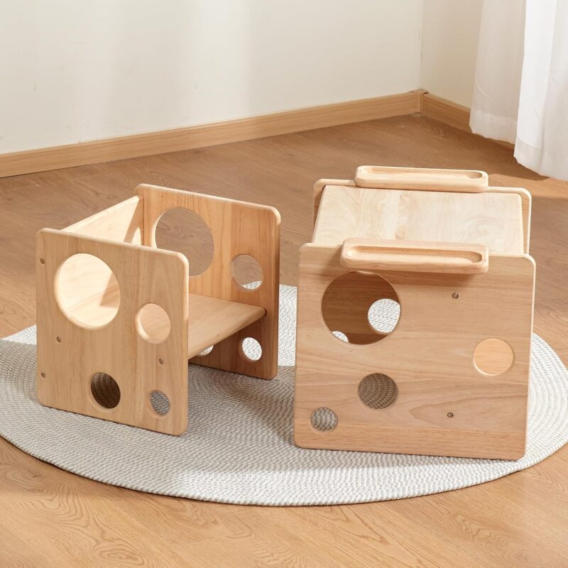 Montessori Wooden Cube Chair and Table Set Wholesale