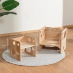 Montessori Style Convertible Wooden Cube Chair & Weaning Table Set - 3-in-1 Multipurpose Kids Furniture Wholesale - Image 3