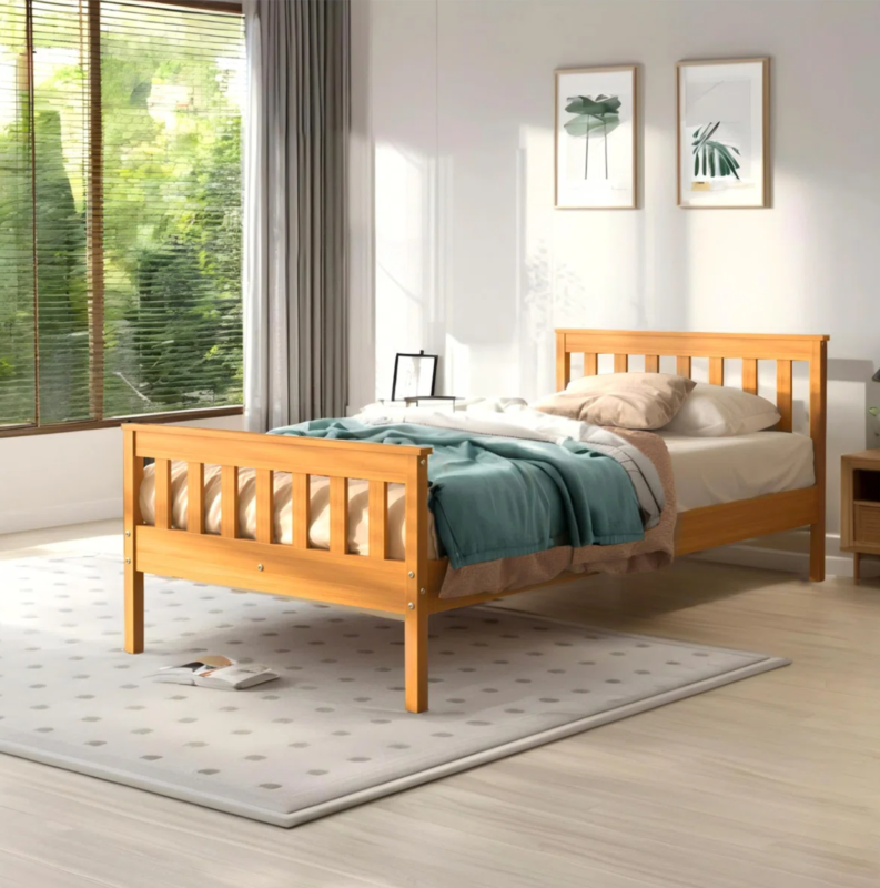 Mission Style Solid Wood Bed Frame Wholesale Vertical Slats