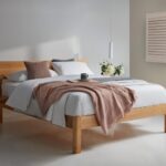 Art Deco Solid Wood Bed Frame with Rounded Headboard Wholesale