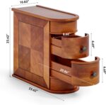 Rustic Solid Wood Side Table & Nightstand - 2-Tier End Table with Shelf Wholesale with Drawer - Image 2