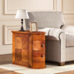 Rustic Solid Wood Side Table & Nightstand - 2-Tier End Table with Shelf Wholesale with Drawer - Image 5