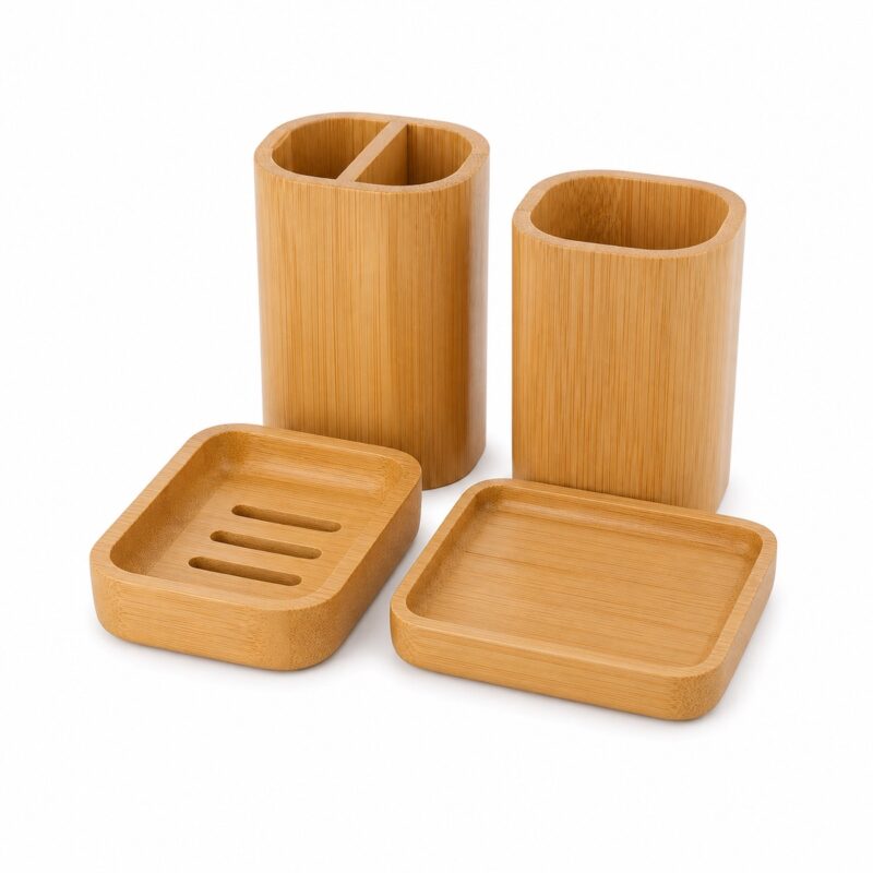 bamboo bathroom accessories OEM wholesale for private label hotel and spa brands