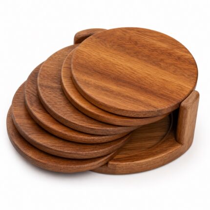 custom wooden coasters set OEM wholesale for home decor brands