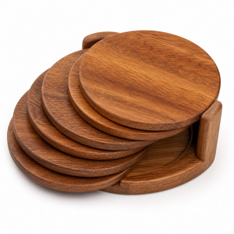 custom wooden coasters set OEM wholesale for home decor brands