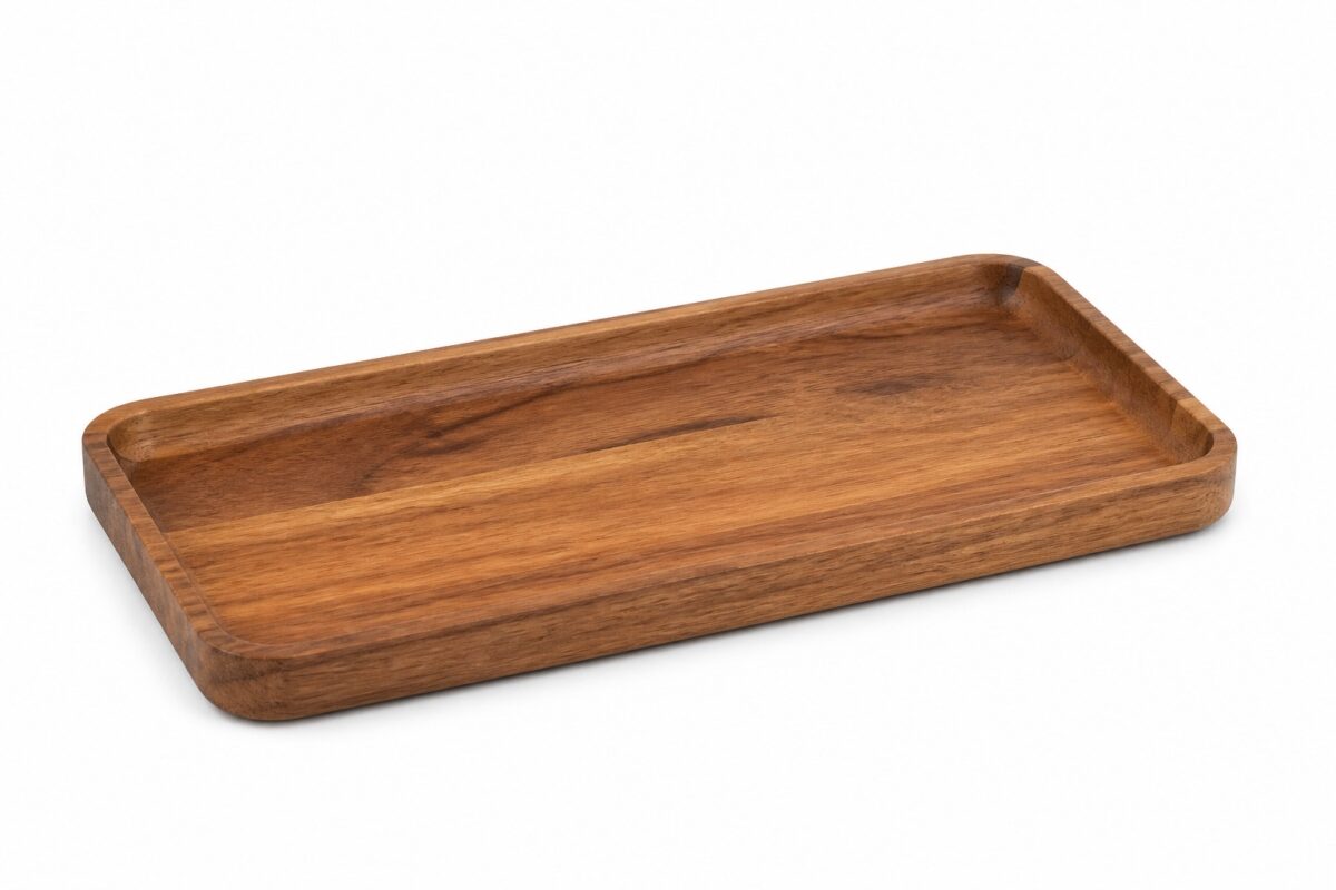 acacia wood bathroom vanity tray OEM wholesale for private label home decor brands