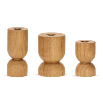 wooden candle holder set OEM wholesale for private label home decor brands
