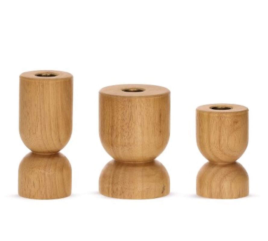 wooden candle holder set OEM wholesale for private label home decor brands